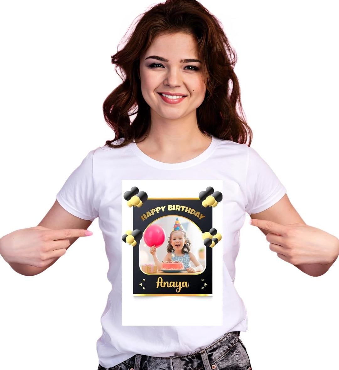 PRINTKART Personalized, Customized Photo Print | Color- White | Half Sleeve | Material- Polycotton T-Shirts for Kids, Boys, Girls, Men, Women