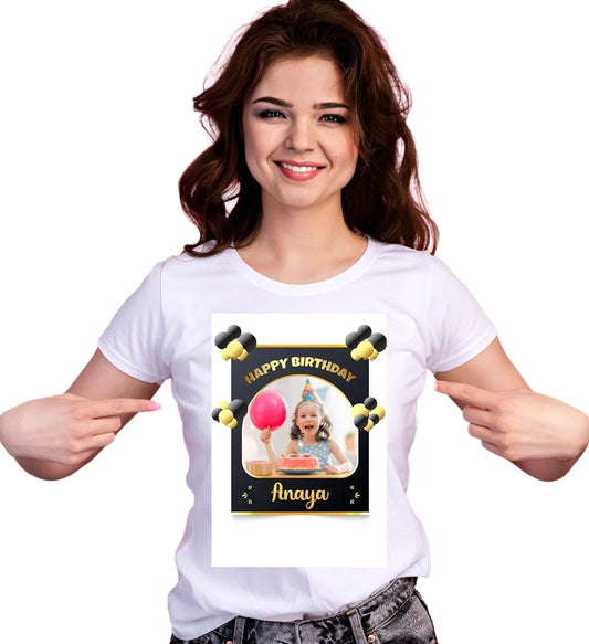 PRINTKART Personalized, Customized Photo Print | Color- White | Half Sleeve | Material- Polycotton T-Shirts for Kids, Boys, Girls, Men, Women
